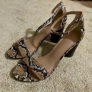 Snakeskin patterned heels